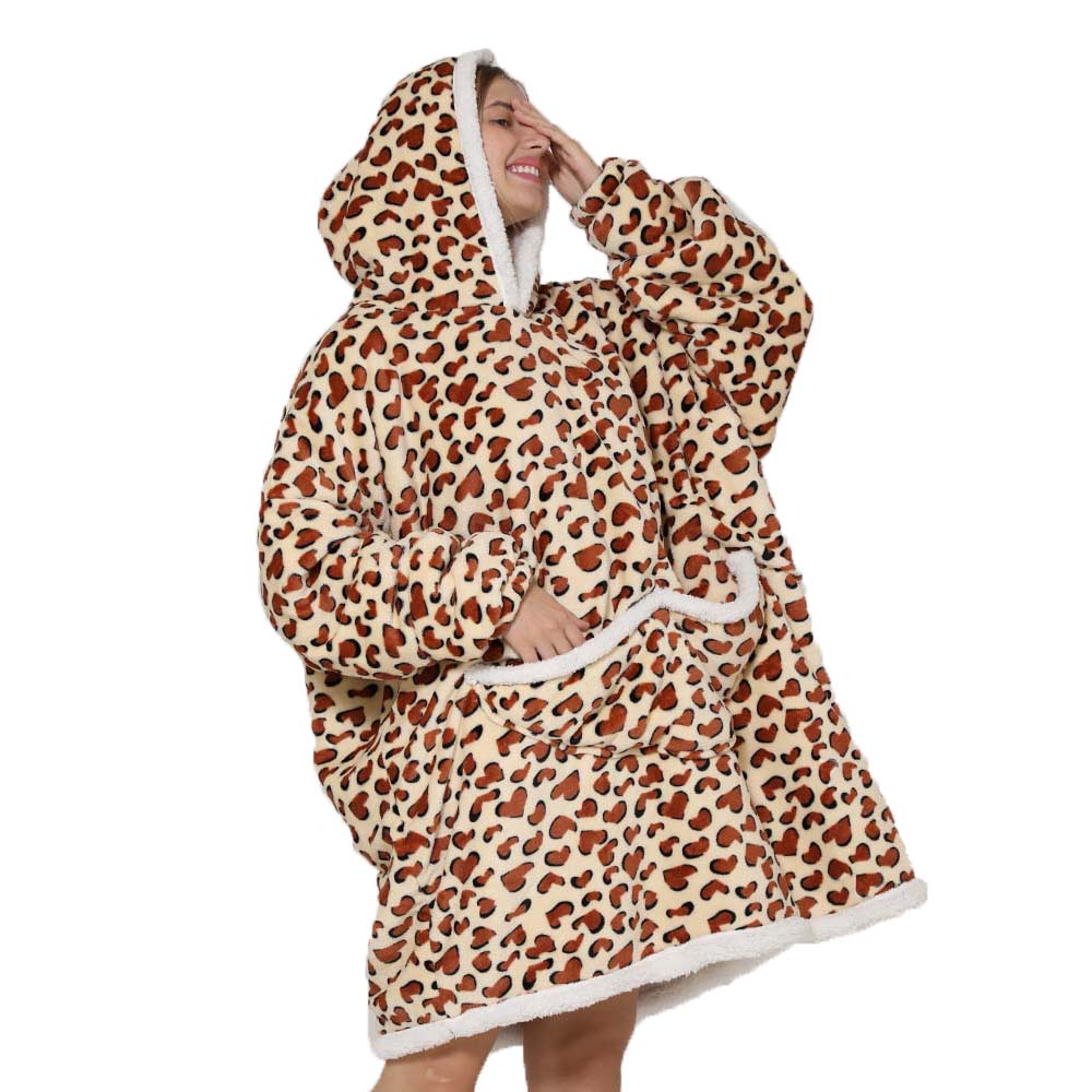 Sherpa Hoodie Fleece - 여성용 게으른 후드티 담요, 오버사이즈 양털