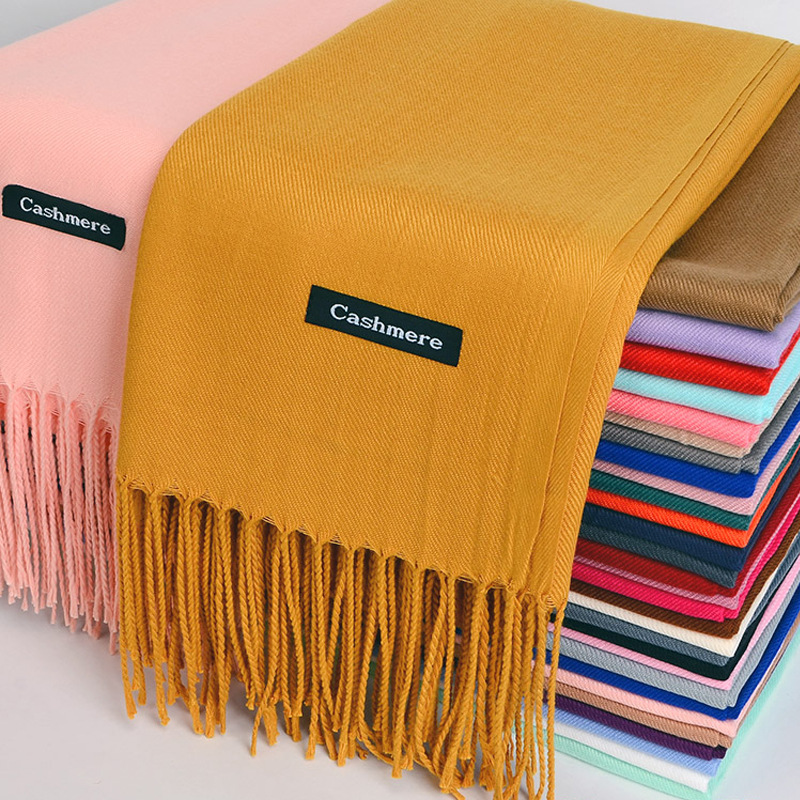 Cashmere Pashmina Wrap - 다목적 모조 캐시미어 스카프 닦았 단색