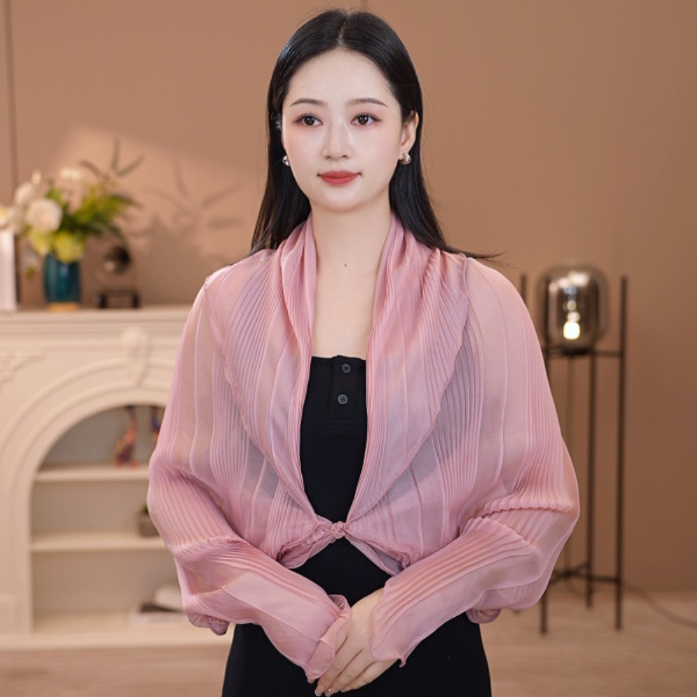 Shawl Wrap Winter - 솔리드 컬러 자외선 차단 탑 라운드