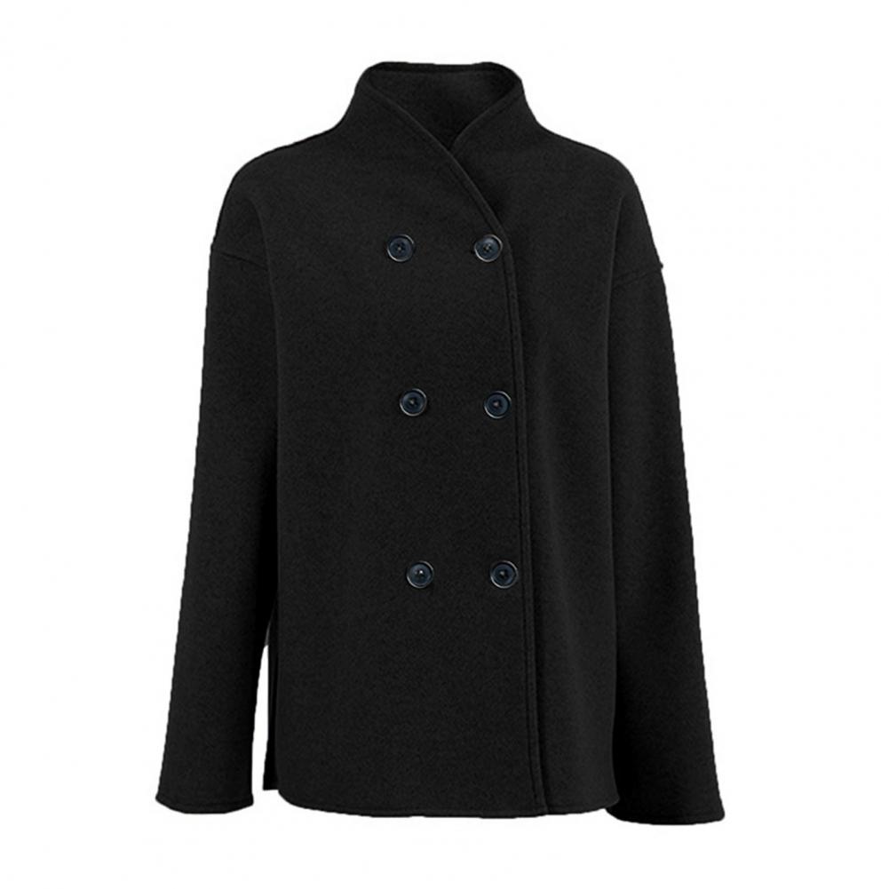 Wool Coat Peacoat - 여성용 겨울 크롭 울 코트 더블