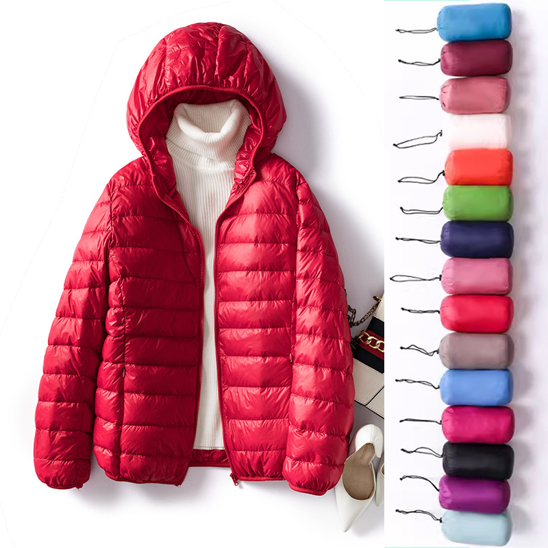 Down Jacket Packable - 오버사이즈 여성 슬림 숏 다운 코트,