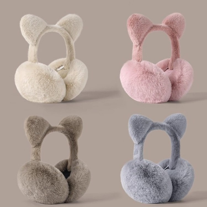 Earmuffs Foldable - 고양이 귀 접이식 귀마개 플러시 따뜻한
