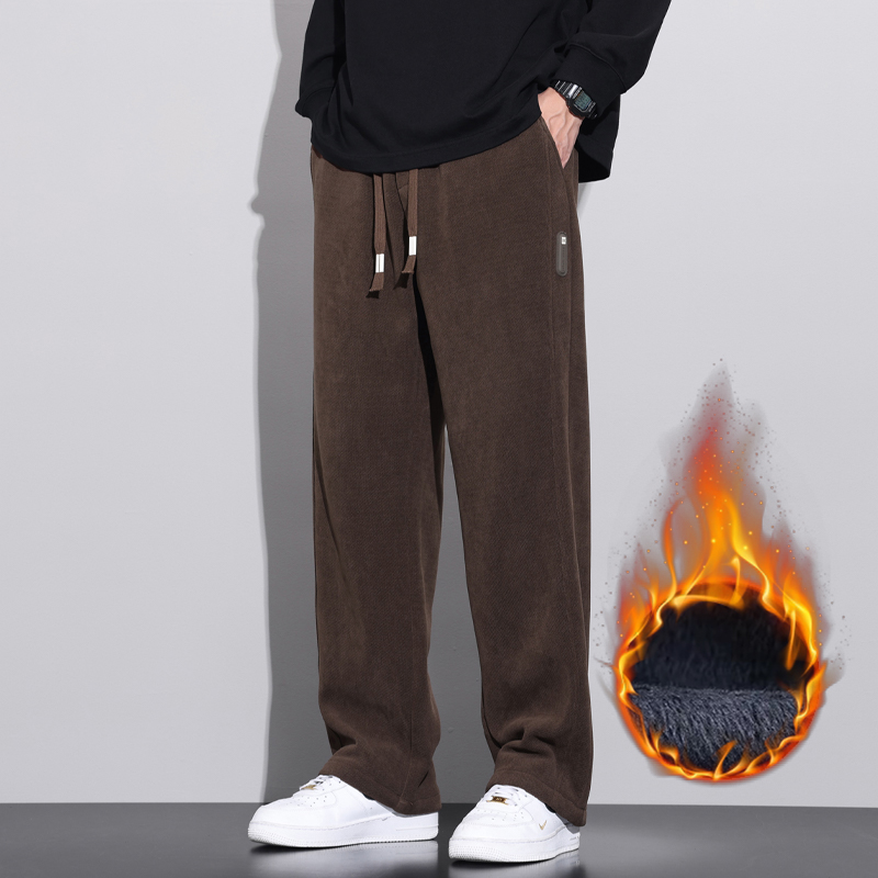 Corduroy Pant Warm - 겨울용 부드러운 플리스 따뜻한 코듀로이 바지