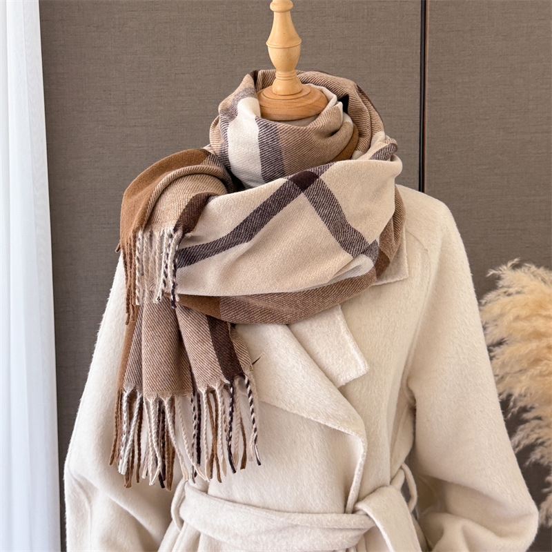 여성용 스코틀랜드 체크 무늬 인조 캐시미어 숄 190* - Cashmere Pashmina Wrap 리뷰 및 가격