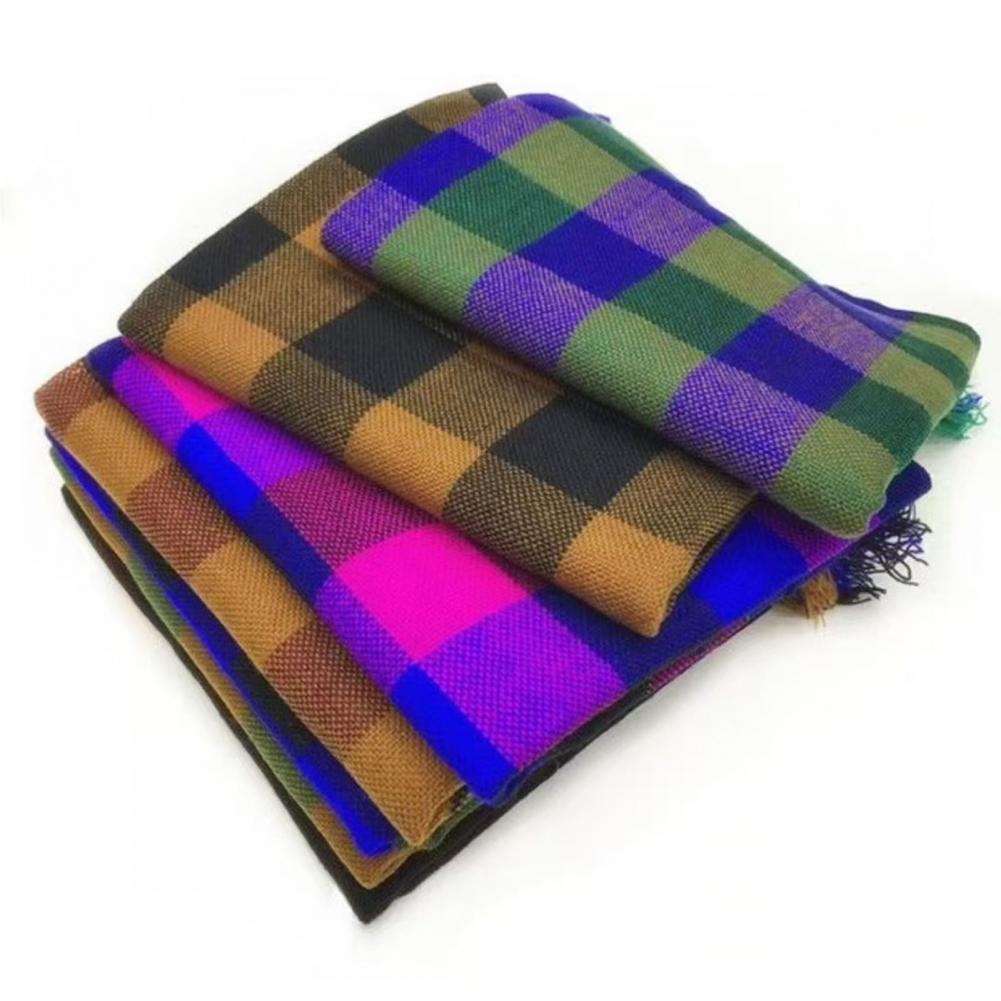 2025 울 스퀘어 스카프 태슬 장식 체크 패턴 여성  - Wool Scarf Men 리뷰 및 가격