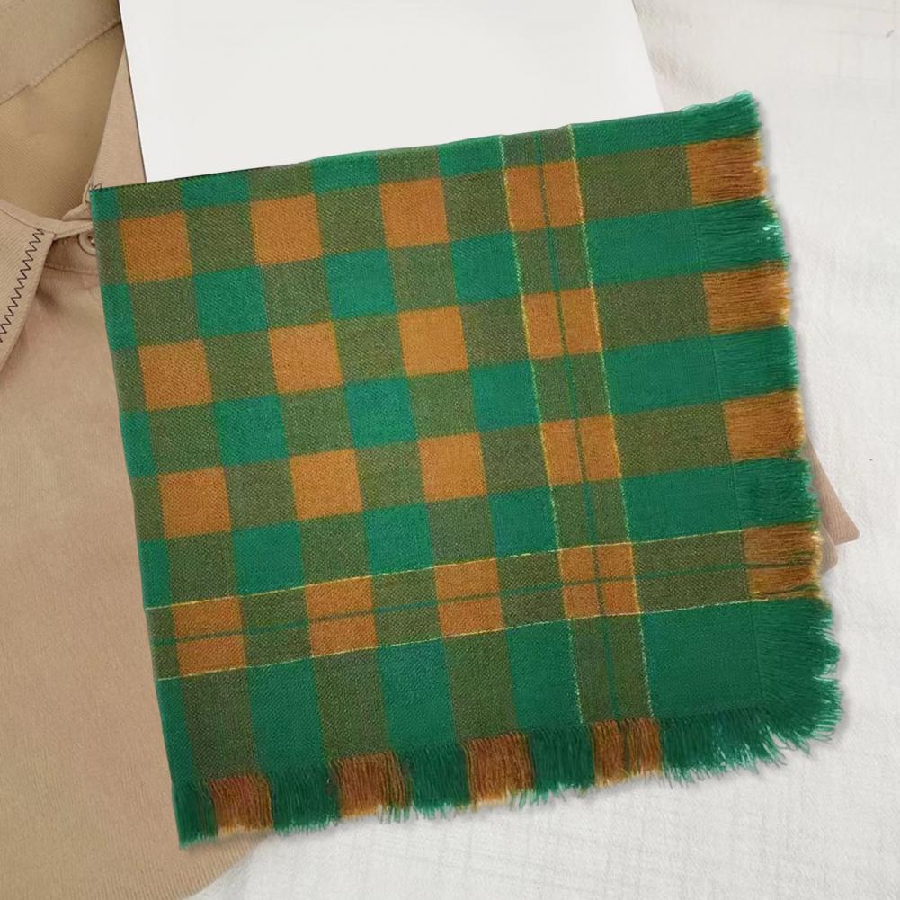 2025 울 스퀘어 스카프 태슬 장식 체크 패턴 여성  - Wool Scarf Men 리뷰 및 가격