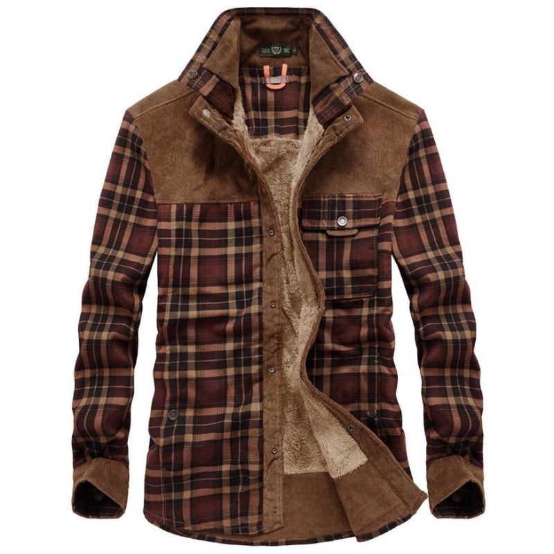 남성용 재킷 겨울 방풍 보온 캐주얼 셔츠 플래드 셰르파 - Flannel Shirt Lined 리뷰 및 가격