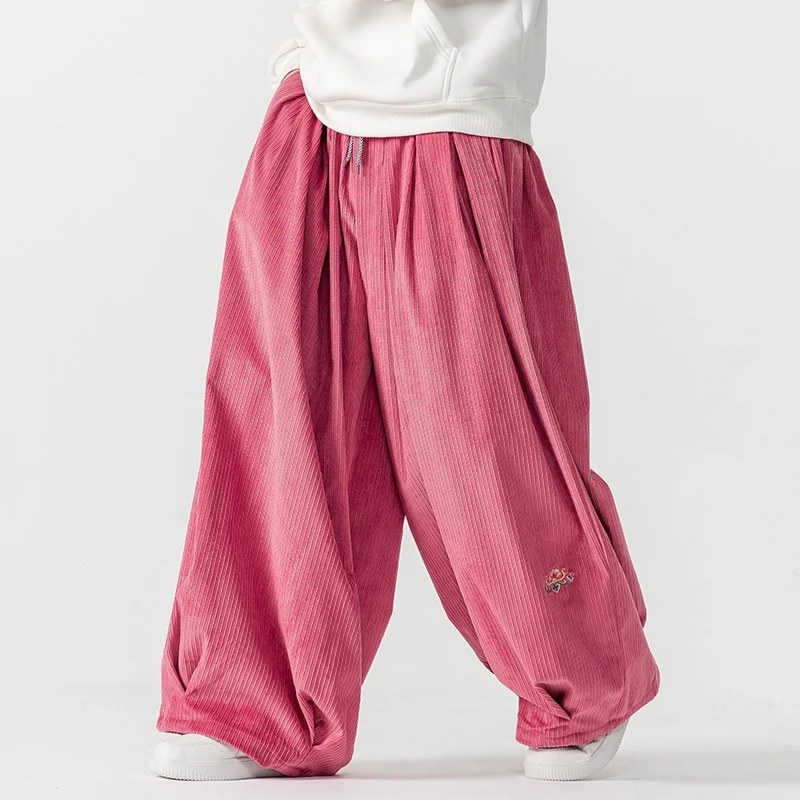남성 코듀로이 와이드 레그 팬츠 남성 일본 스타일 루즈 - Corduroy Pant Warm 리뷰 및 가격