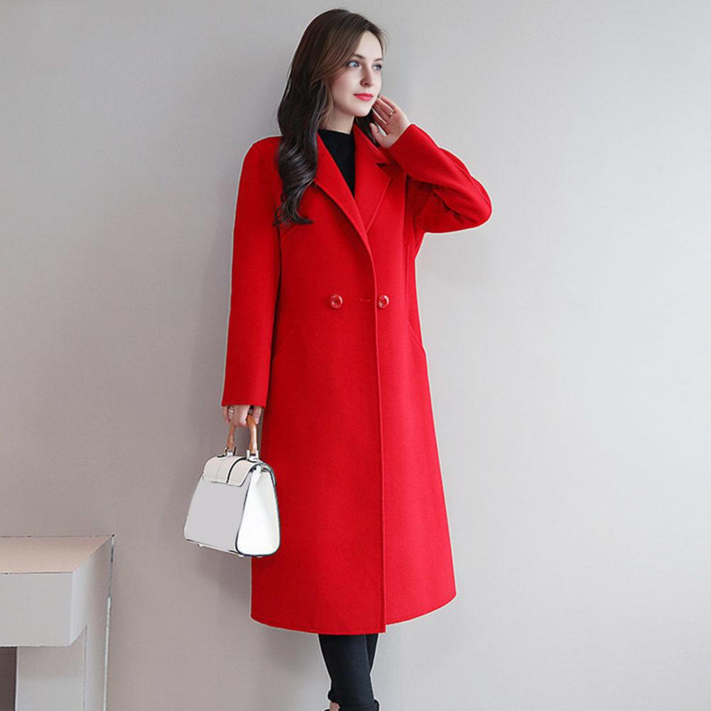 여성 울 코트 여성용 울 피코트 중간 길이 오버코트 캐 - Wool Coat Peacoat 리뷰 및 가격