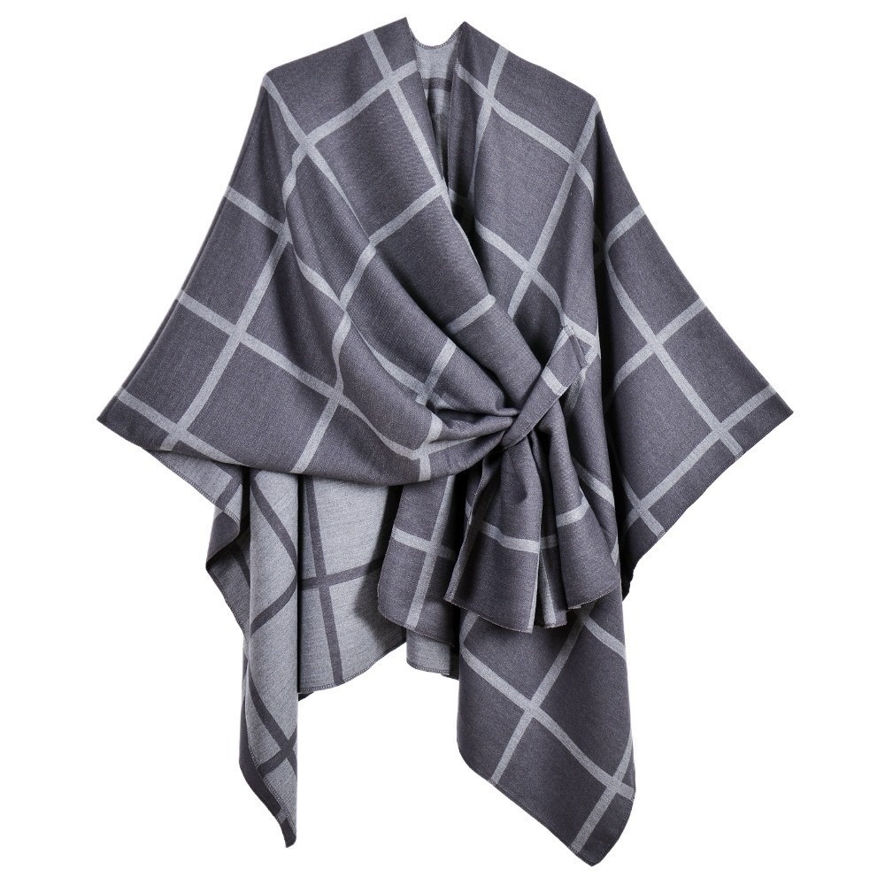 따뜻한 코트 체크 디자인 여행용 숄 오픈 프론트 솔리드 - Shawl Wrap Winter 리뷰 및 가격