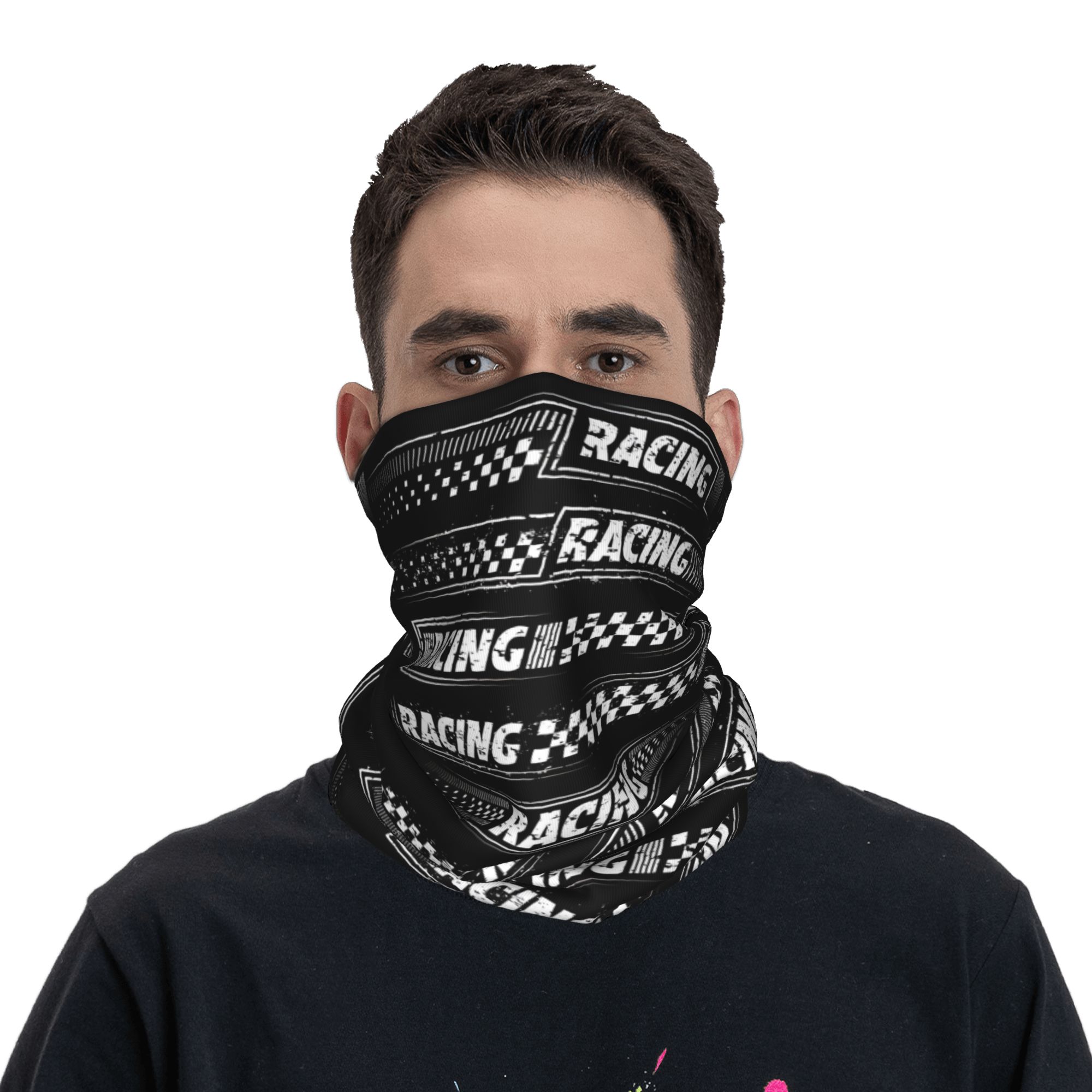 맞춤형 레이싱 스피드 랠리 레이스 체크 무늬 모터 로고 - Neck Gaiter Fleece 리뷰 및 가격