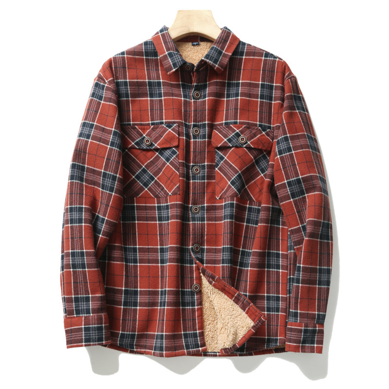 남성 체크 플란넬 셔츠 재킷 가을 겨울 두꺼운 플리스  - Flannel Shirt Lined 리뷰 및 가격