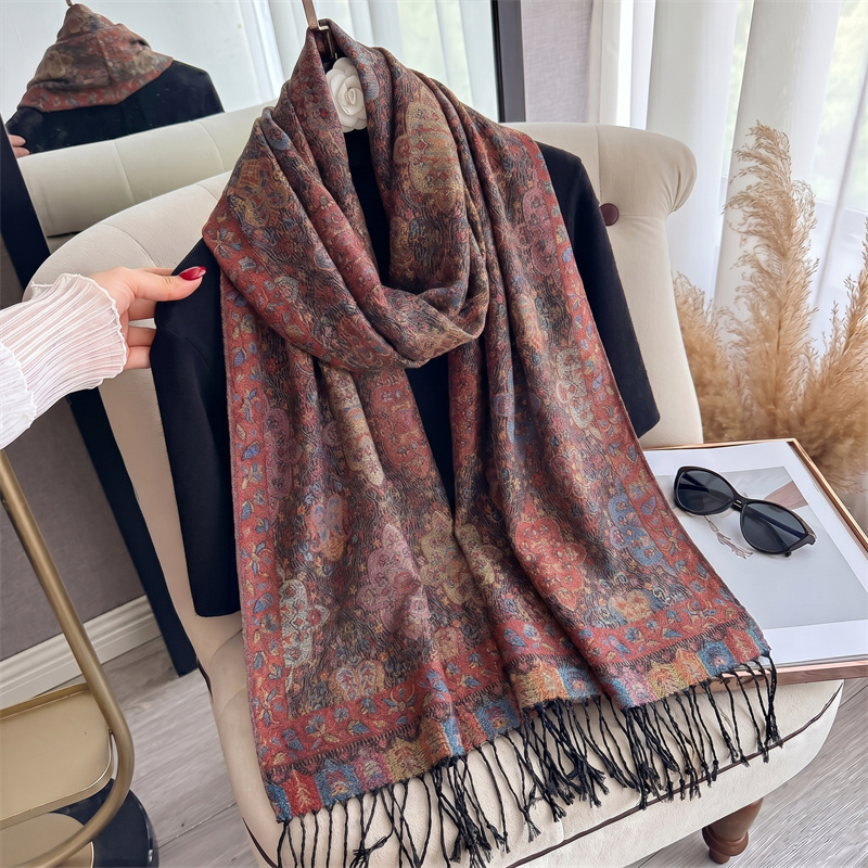 새로운 명품 여성 가을 겨울 캐시미어 스카프 페이즐리  - Cashmere Pashmina Wrap 리뷰 및 가격