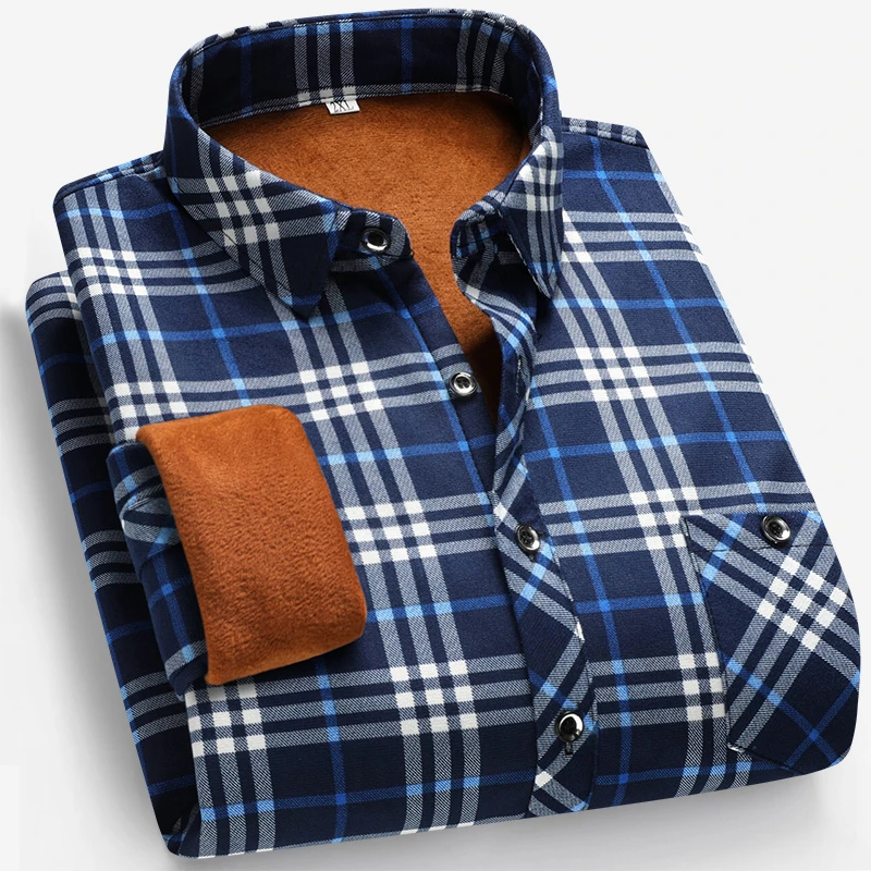 가을과 겨울 남성용 플리스 안감 긴팔 셔츠 비즈니스 캐 - Flannel Shirt Lined 리뷰 및 가격