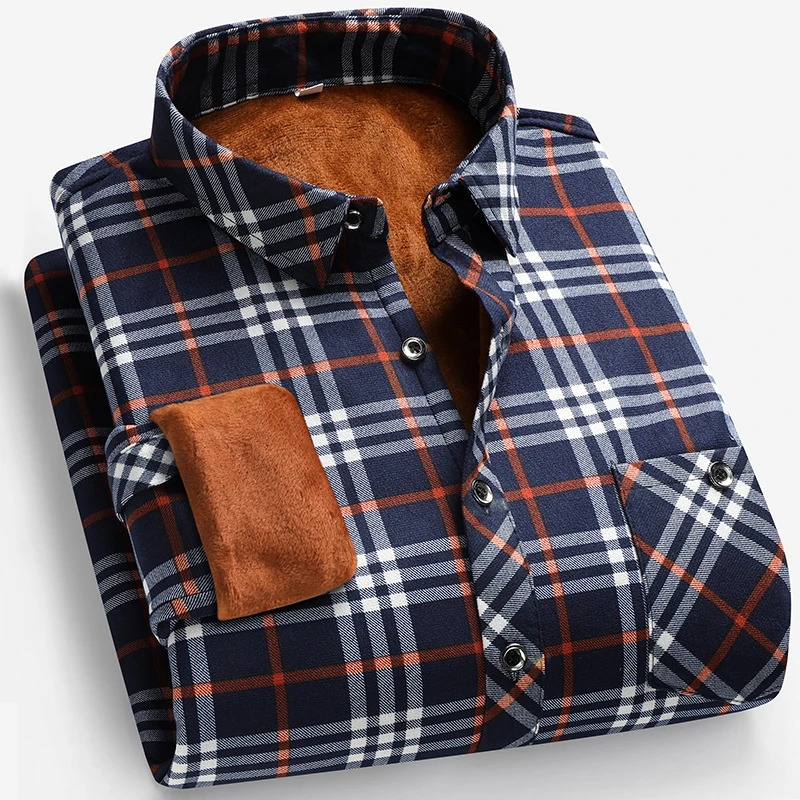 가을과 겨울 남성용 플리스 안감 긴팔 셔츠 비즈니스 캐 - Flannel Shirt Lined 리뷰 및 가격