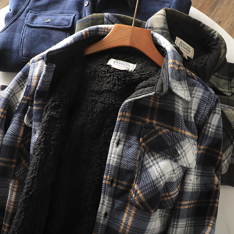 남성용 체크 플란넬 셔츠 따뜻한 두꺼운 양털 안감 루즈 - Flannel Shirt Lined 리뷰 및 가격