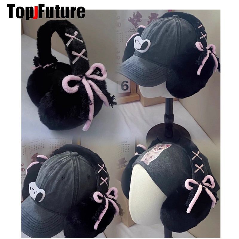 하라주쿠 Y2k 귀여운 달콤한 로리타 활 모피 귀 따뜻 - Earmuffs Foldable 리뷰 및 가격