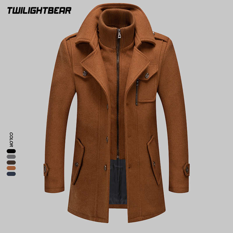 겨울 남성용 울 코트 오버사이즈 솔리드 더블 칼라 피코 - Wool Coat Peacoat 리뷰 및 가격