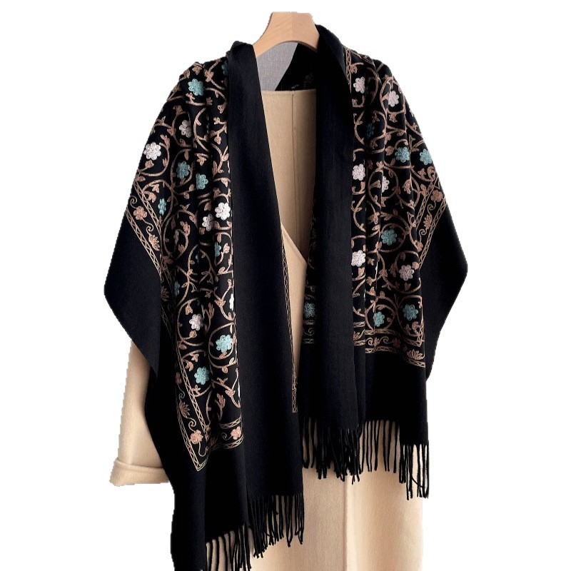 2025 신상 자수 캐시미어 스카프 여성 겨울 숄 랩  - Cashmere Pashmina Wrap 리뷰 및 가격