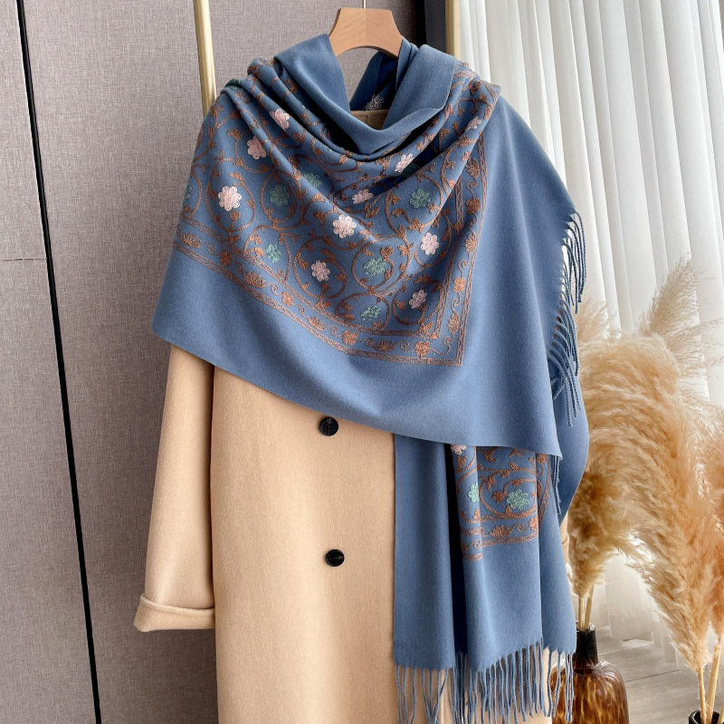 2025 신상 자수 캐시미어 스카프 여성 겨울 숄 랩  - Cashmere Pashmina Wrap 리뷰 및 가격