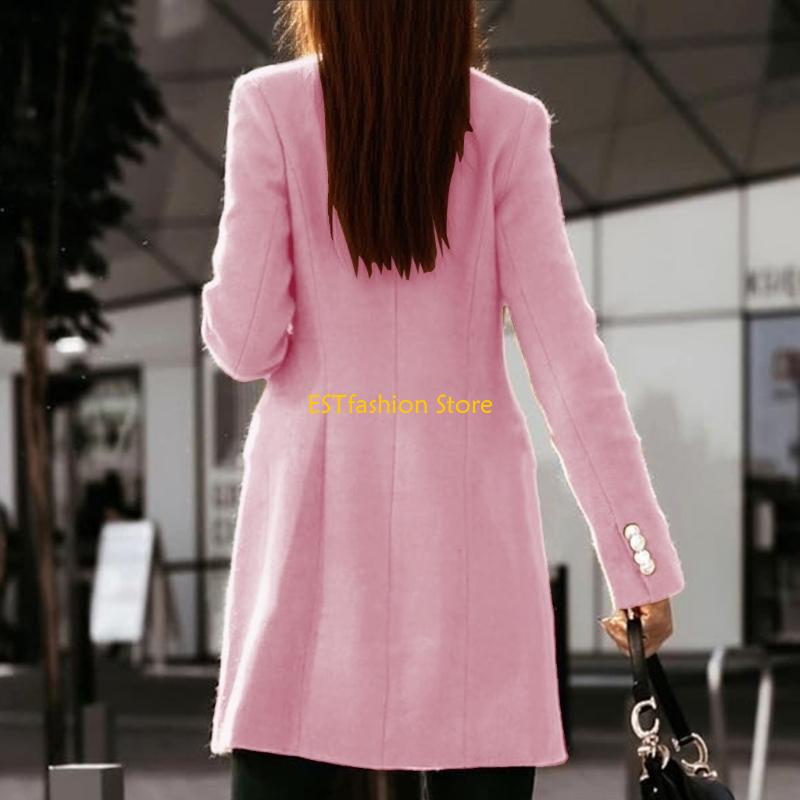 Y5GC 여성 가을 ​​겨울 울 코트 더블 브레스트 미 - Wool Coat Peacoat 리뷰 및 가격