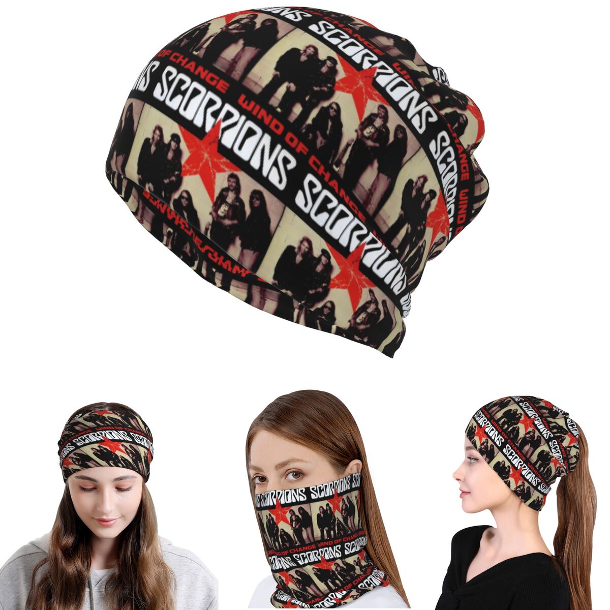 스콜피온스 밴드 록 반다나 넥 커버 랩 스카프 따뜻한  - Knit Beanie Hat Warm 리뷰 및 가격