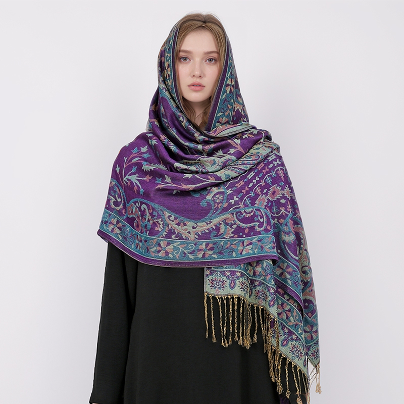 민족 스타일 야외 여성 레트로 자카드 스카프 두꺼운 캐 - Cashmere Pashmina Wrap 리뷰 및 가격