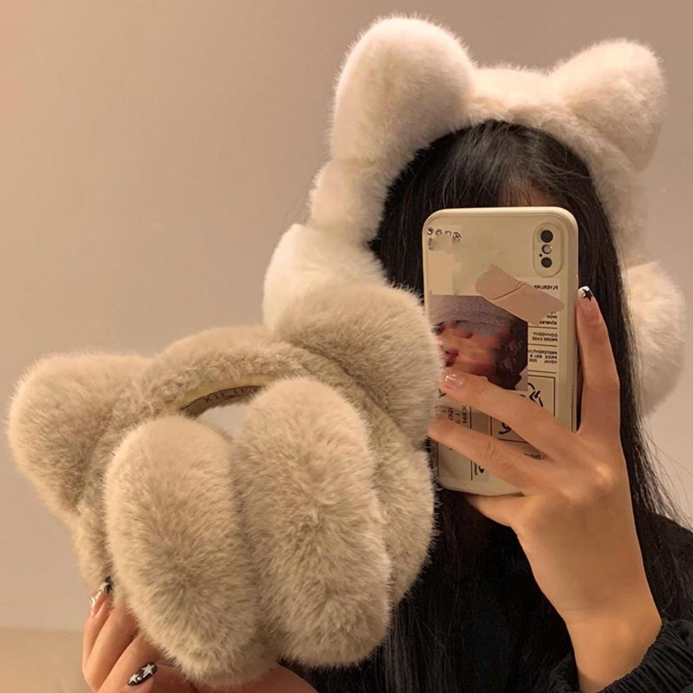 귀여운 고양이 귀마개 겨울 따뜻한 방풍 귀 덮개 여성용 - Earmuffs Foldable 리뷰 및 가격