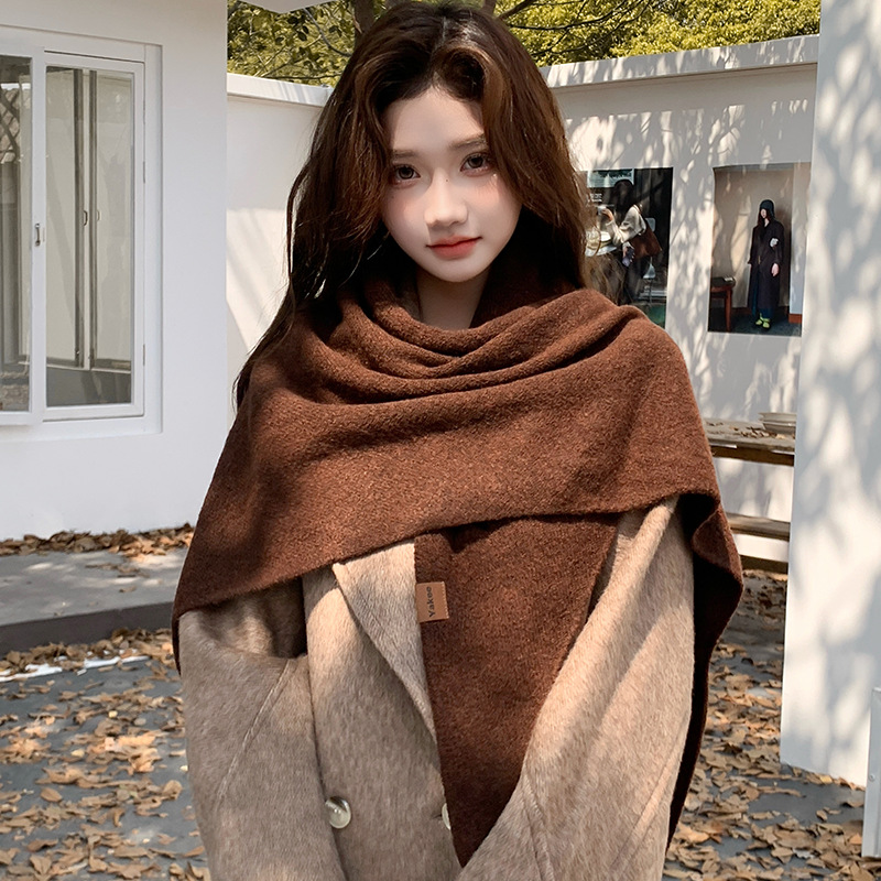 심플한 단색 니트 삼각 숄, 트렌디한 패션 랩 스카프, - Shawl Wrap Winter 리뷰 및 가격